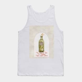 Henry David Throreau Nature Quote Gold Butterfly Green Vintage Bottle Tank Top